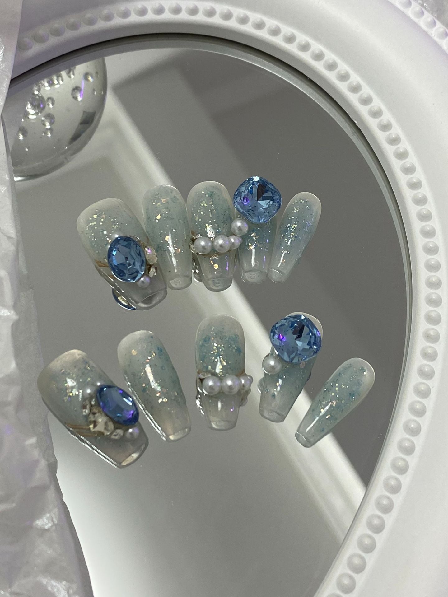 Designer: MaoMao.Handmade Nail Designs Press on Nails DIY  Nail Art for woman girl