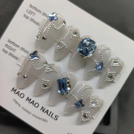 Designer: MaoMao.Handmade Nail Designs Press on Nails DIY  Nail Art for woman girl