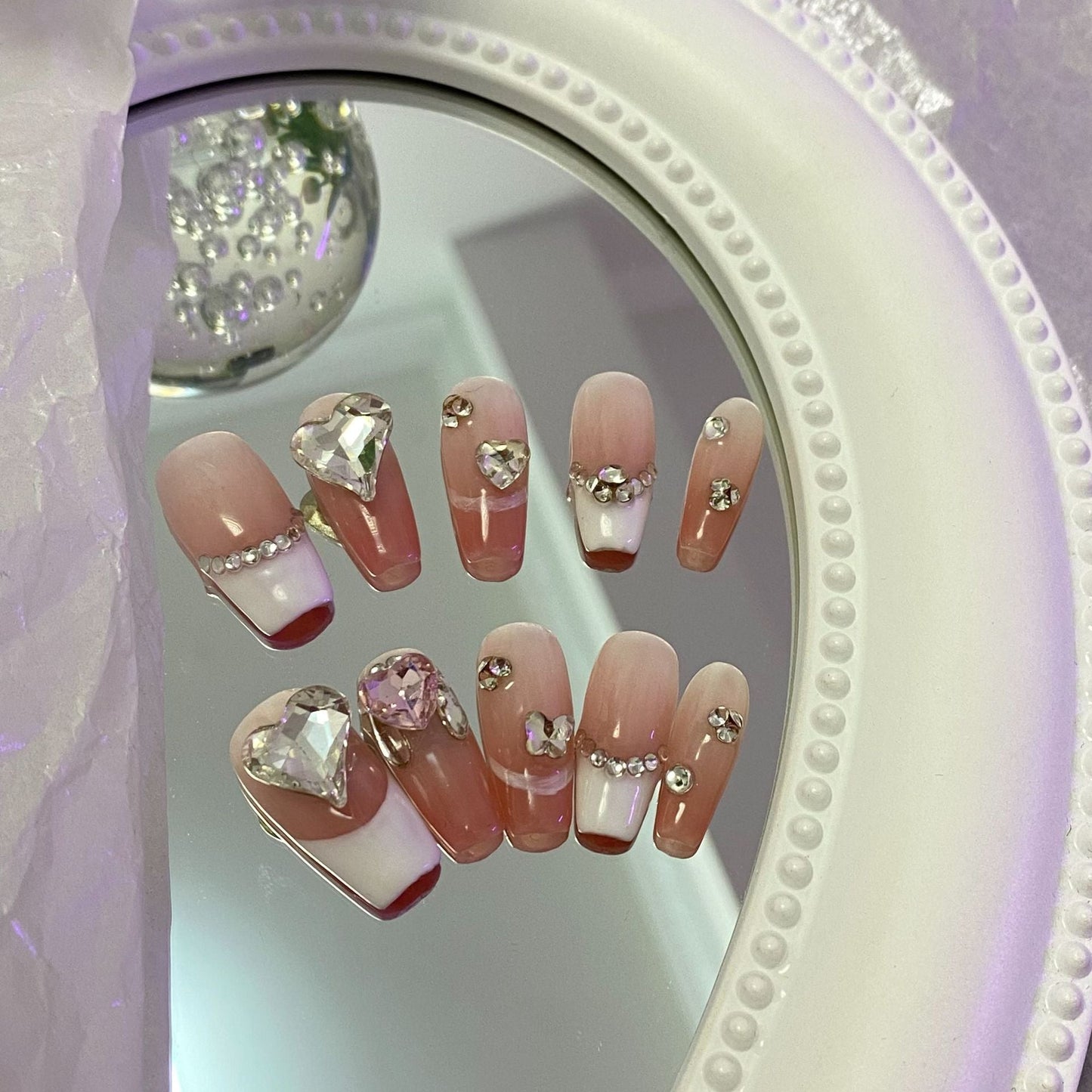 Designer: MaoMao.Handmade Nail Designs Press on Nails DIY  Nail Art for woman girl