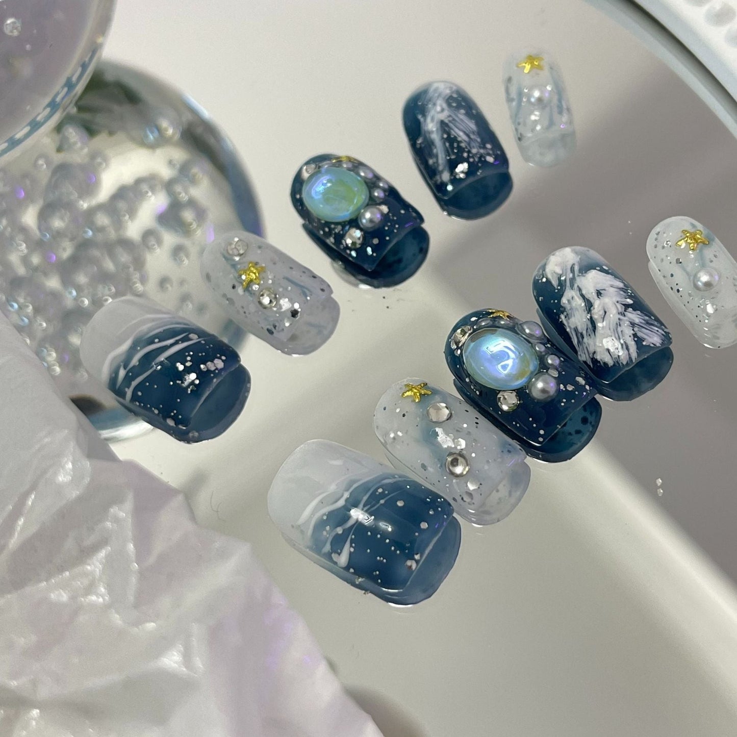 Designer: MaoMao.Handmade Nail Designs Press on Nails DIY  Nail Art for woman girl