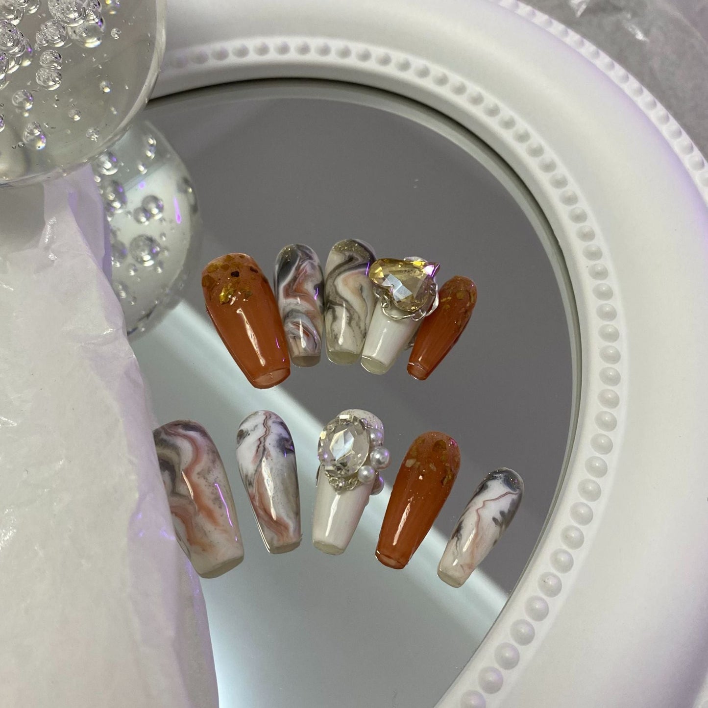 Designer: MaoMao.Handmade Nail Designs Press on Nails DIY  Nail Art for woman girl