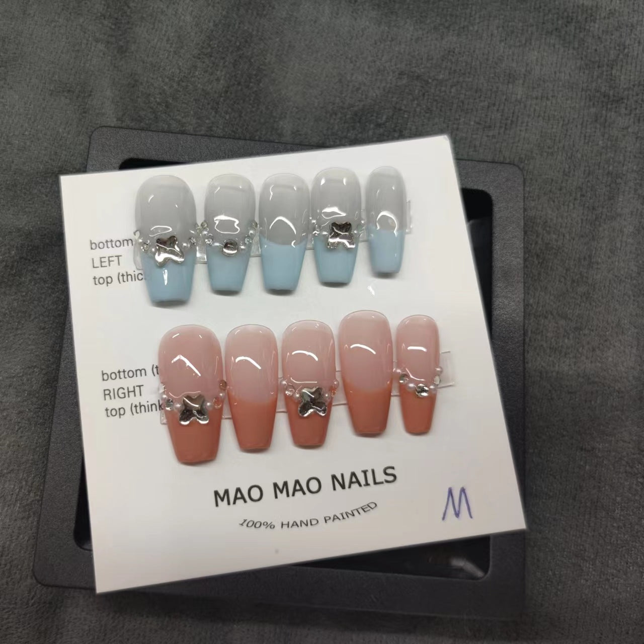 Designer: MaoMao.Handmade Nail Designs Press on Nails DIY  Nail Art for woman girl