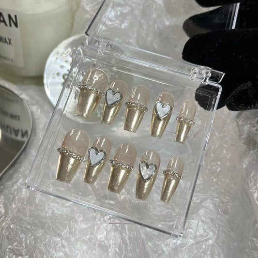 Designer: MaoMao.Handmade Nail Designs Press on Nails DIY  Nail Art for woman girl