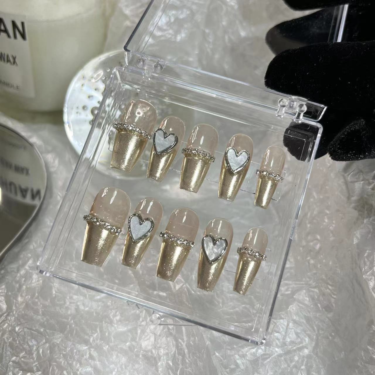 Designer: MaoMao.Handmade Nail Designs Press on Nails DIY  Nail Art for woman girl