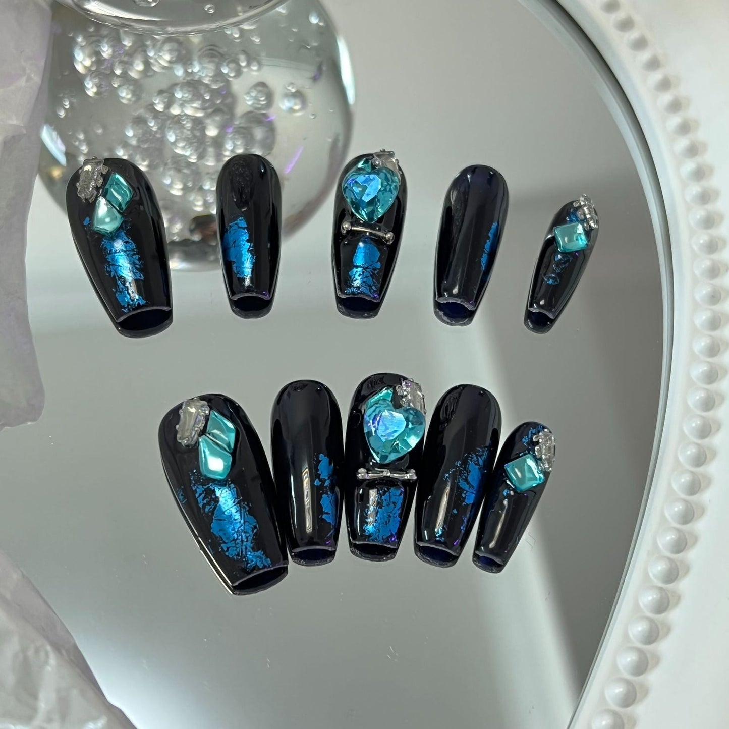 Designer: MaoMao.Handmade Nail Designs Press on Nails DIY  Nail Art for woman girl