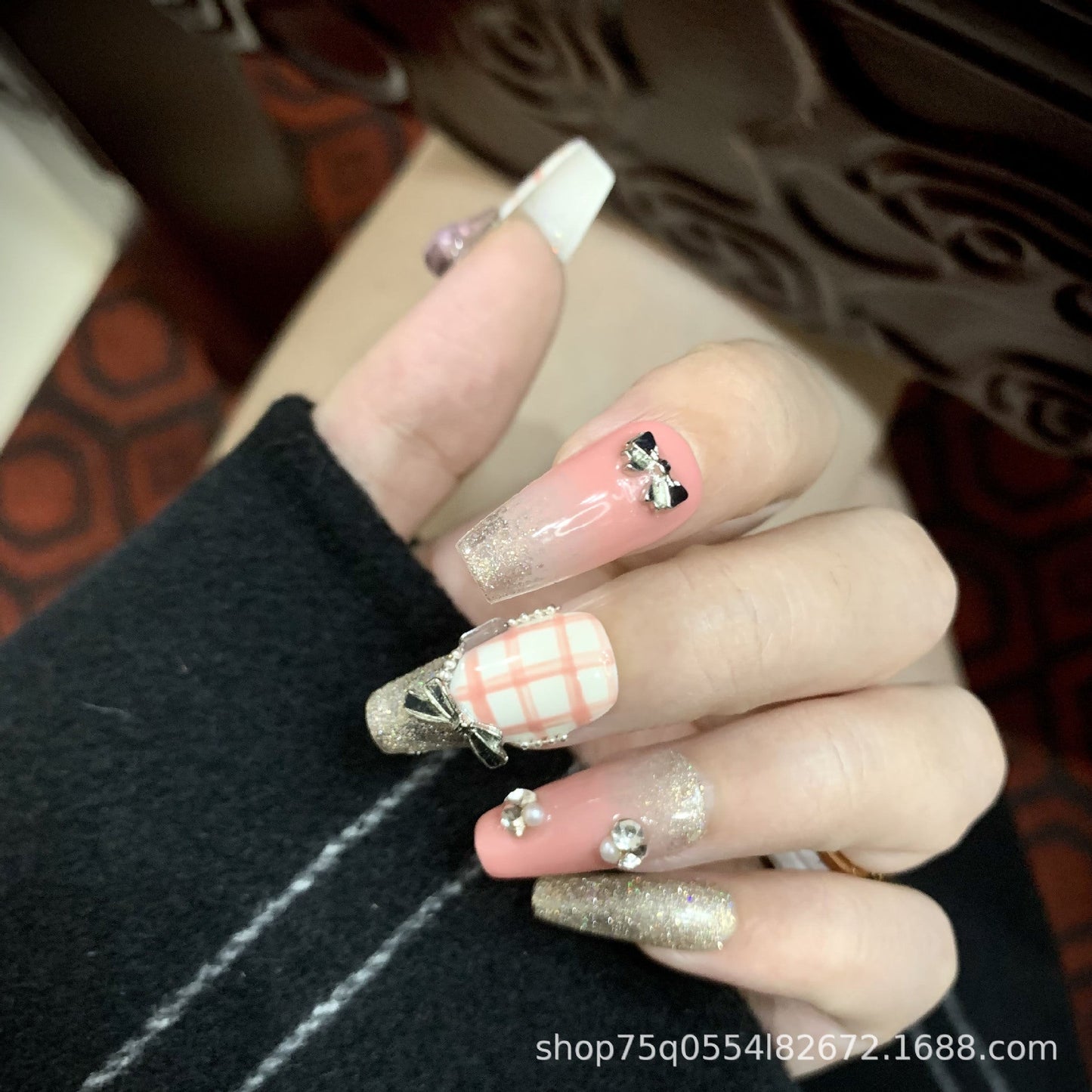 Designer: MaoMao.Handmade Nail Designs Press on Nails DIY  Nail Art for woman girl